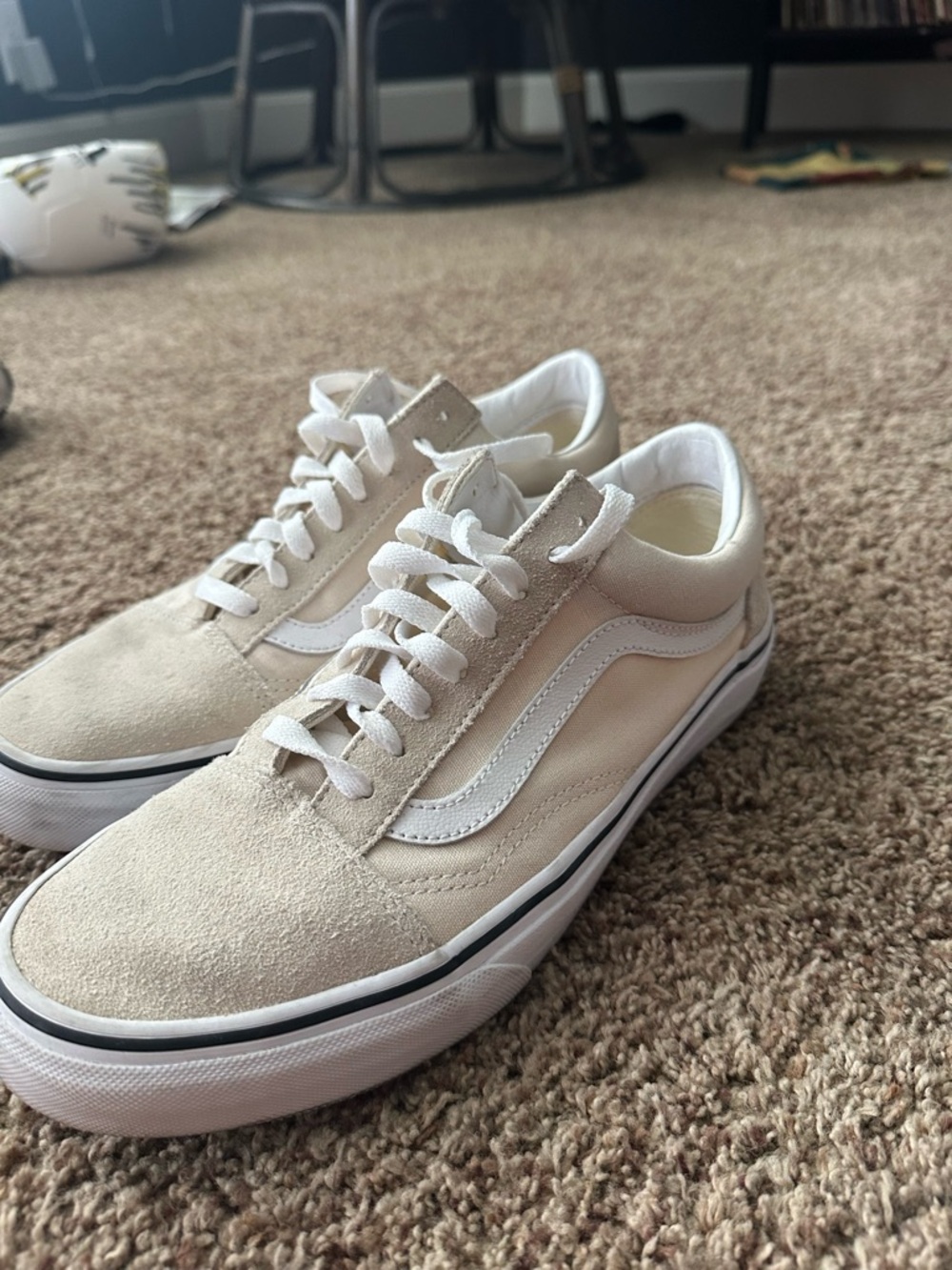Vans Old Skool Sneakers in Cream and White
